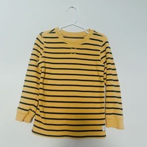Yellow and Navy Striped Long Sleeve